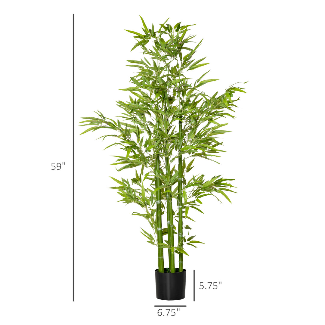 5 FT Artificial Realistic Bamboo Tree Faux Plant w Planter Pot Indoor Outdoor Home Office Décor
