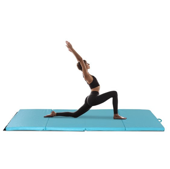 7.8ft Folding Home Gym Yoga Aerobics Exercise Mat for Fitness Training Exercise - Aqua Blue