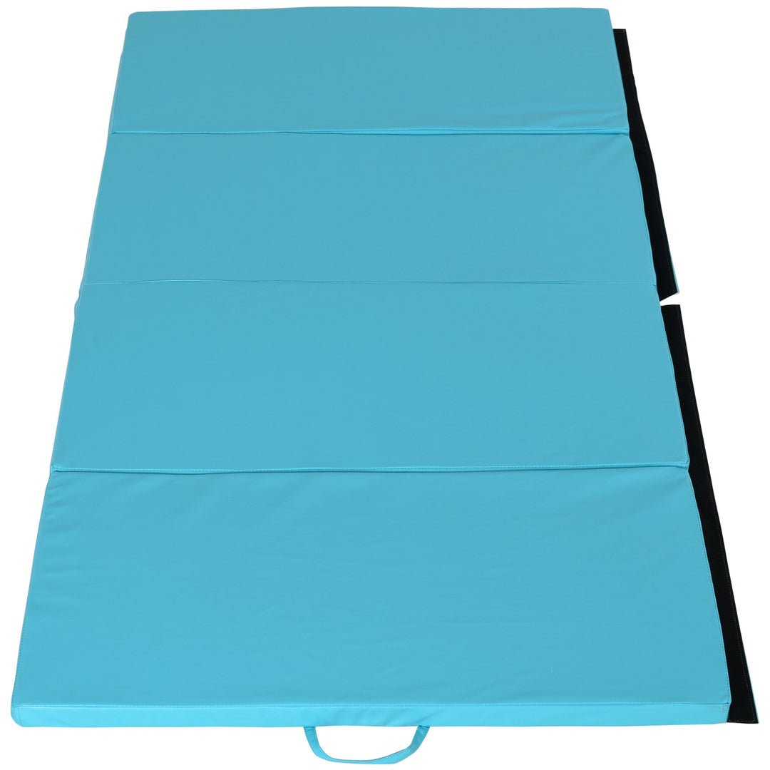 7.8ft Folding Home Gym Yoga Aerobics Exercise Mat for Fitness Training Exercise - Aqua Blue