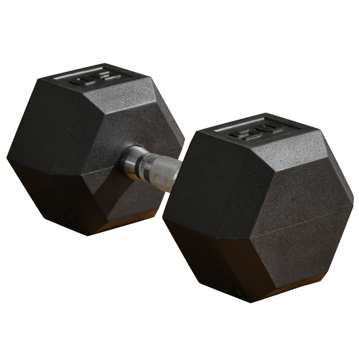 50lb Home Gym Rubber Exercise Dumbbell Free-weights for Exercise / Fitness - Black