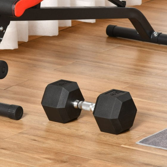 45lb Home Gym Rubber Exercise Dumbbell Free-weights for Exercise / Fitness - Black