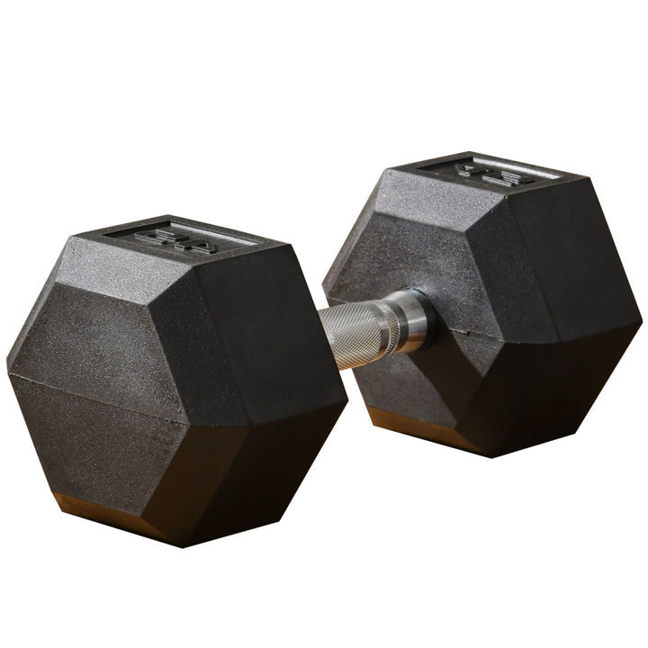 45lb Home Gym Rubber Exercise Dumbbell Free-weights for Exercise / Fitness - Black