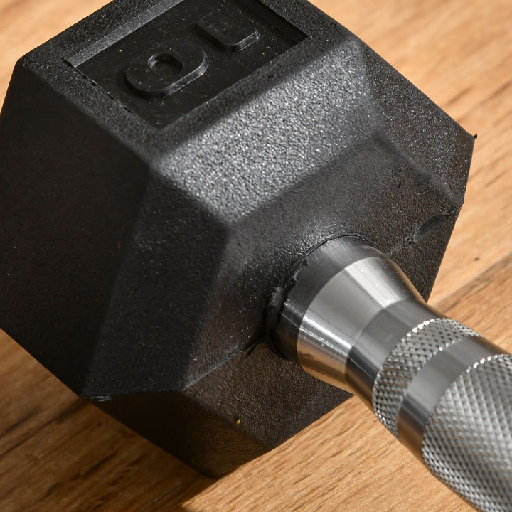 Set of 2 10lb Home Gym Rubber Exercise Dumbbell Free-weights for Exercise Fitness - Black