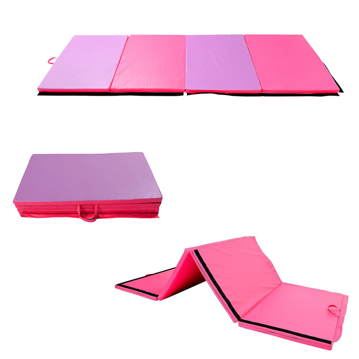 6ft Multi-Purpose Folding Exercise Home Gym Workout Mat for Yoga / Calisthenics / Aerobics - Pink
