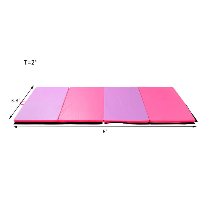 6ft Multi-Purpose Folding Exercise Home Gym Workout Mat for Yoga / Calisthenics / Aerobics - Pink