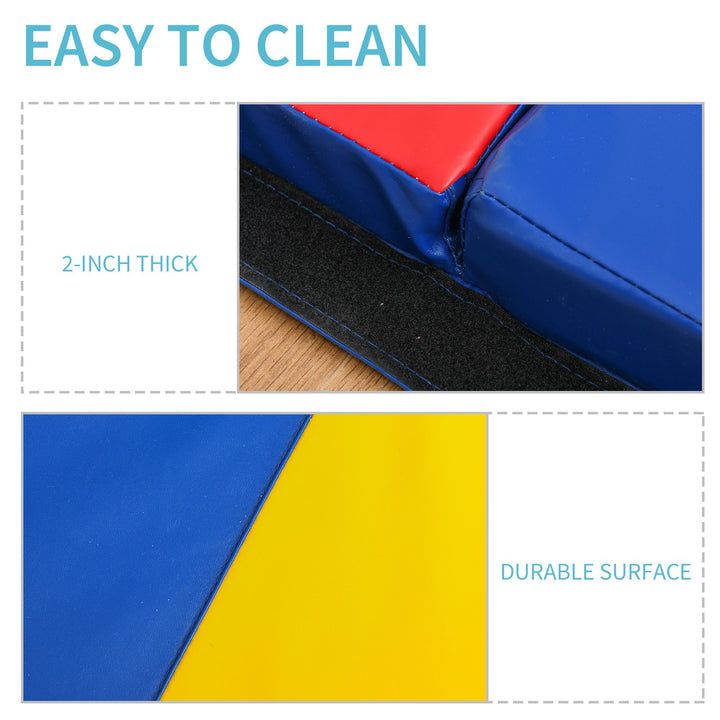 10ft Folding Home Gym Yoga Aerobics Calisthenics Exercise Mat for Exercise - Multi-Coloured