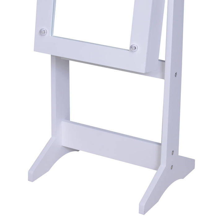 Freestanding Mirror Jewellery Armoire Storage Organizer Cabinet w/ 16 LED Lights, White
