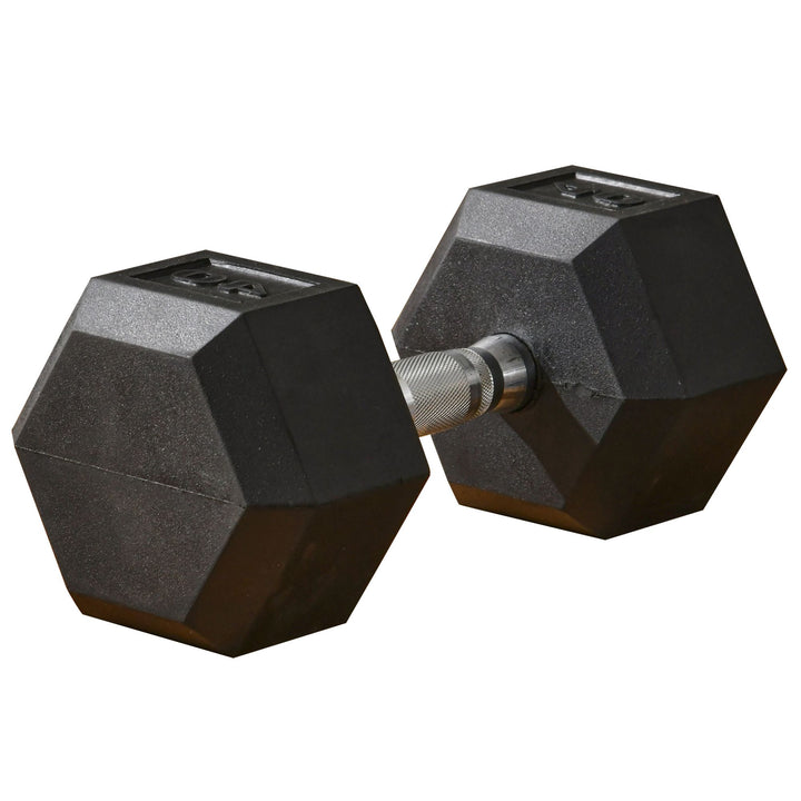 40lb Home Gym Rubber Exercise Dumbbell Free-weight for Exercise / Fitness - Black