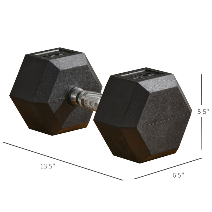 40lb Home Gym Rubber Exercise Dumbbell Free-weight for Exercise / Fitness - Black