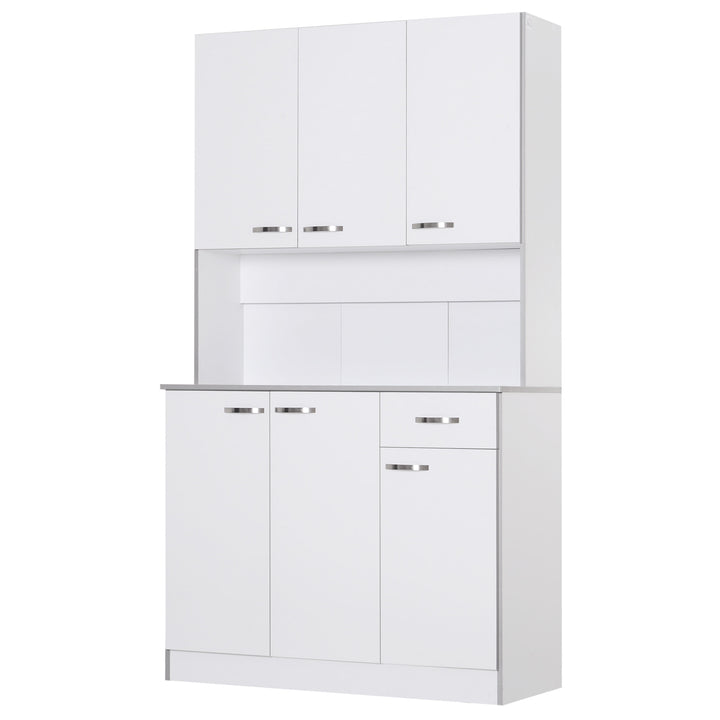 71" Large Kitchen Laundry Cabinet Pantry Buffet Server Hutch w Drawer & Appliance Stand - White