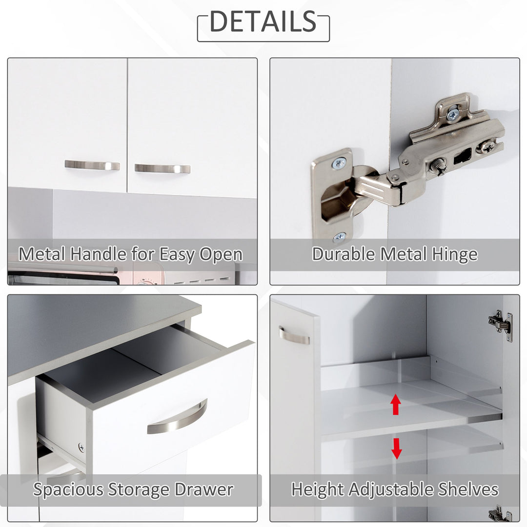 71" Large Kitchen Laundry Cabinet Pantry Buffet Server Hutch w Drawer & Appliance Stand - White