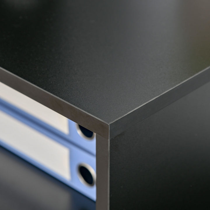 Modern Neutral Computer Desk Drawers Cabinet Shelves Keyboard Tray Office Bedroom Dorm - Black
