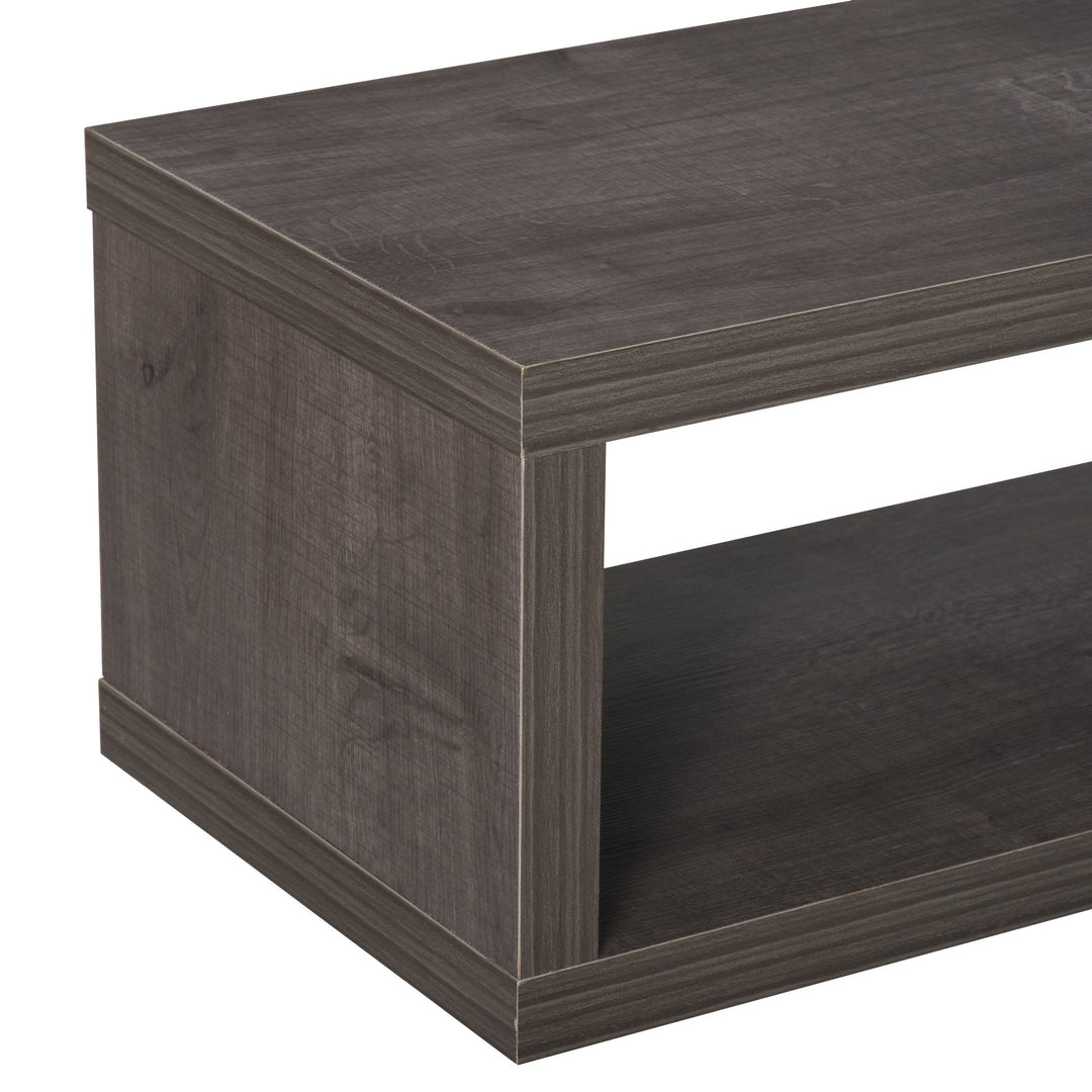 Wall-Mounted Floating Media Center Console TV Component Entertainment Shelf - Grey Woodgrain