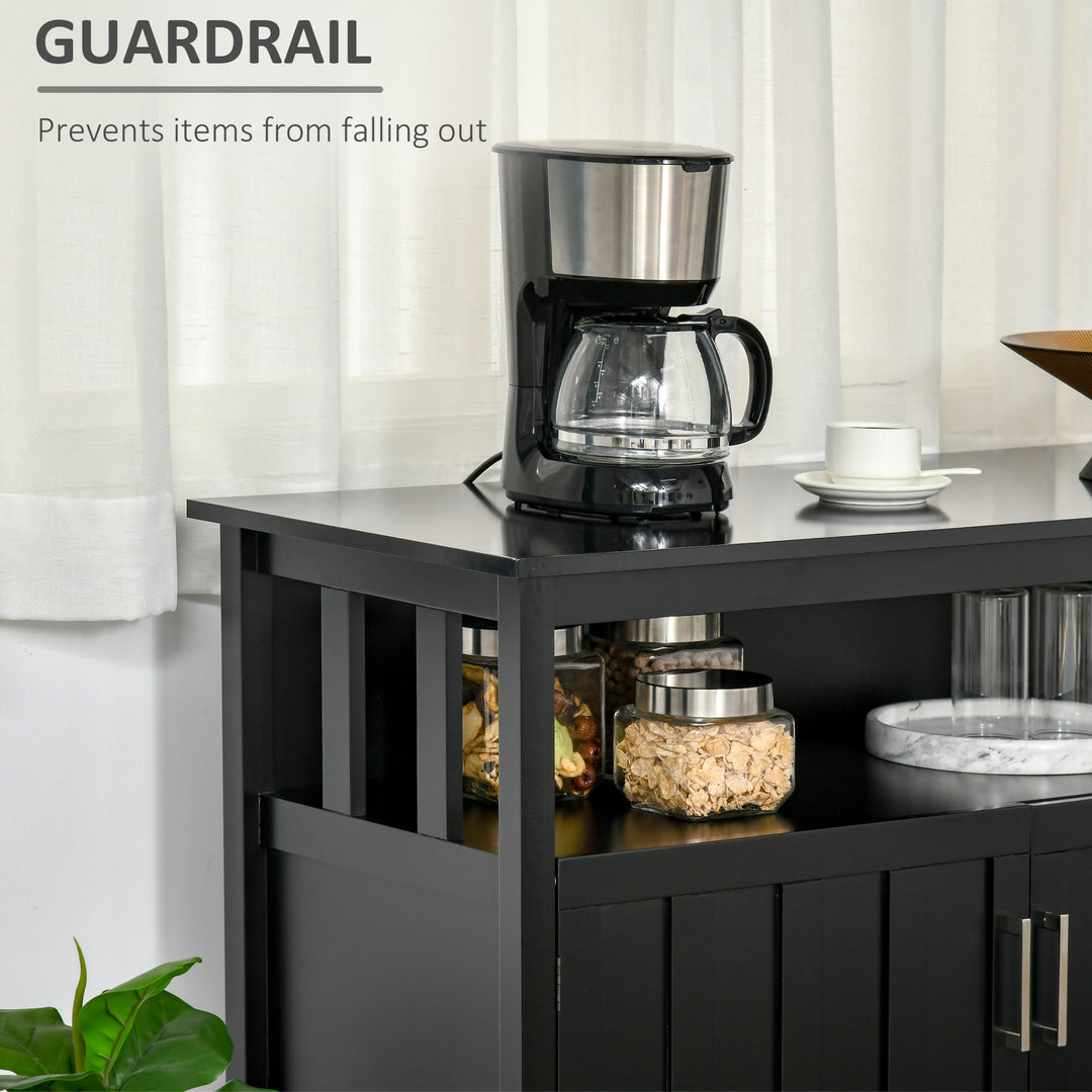 Modern Sideboard Cabinet Storage Console w/ Adjustable Shelves for Kitchen Living Room - Black