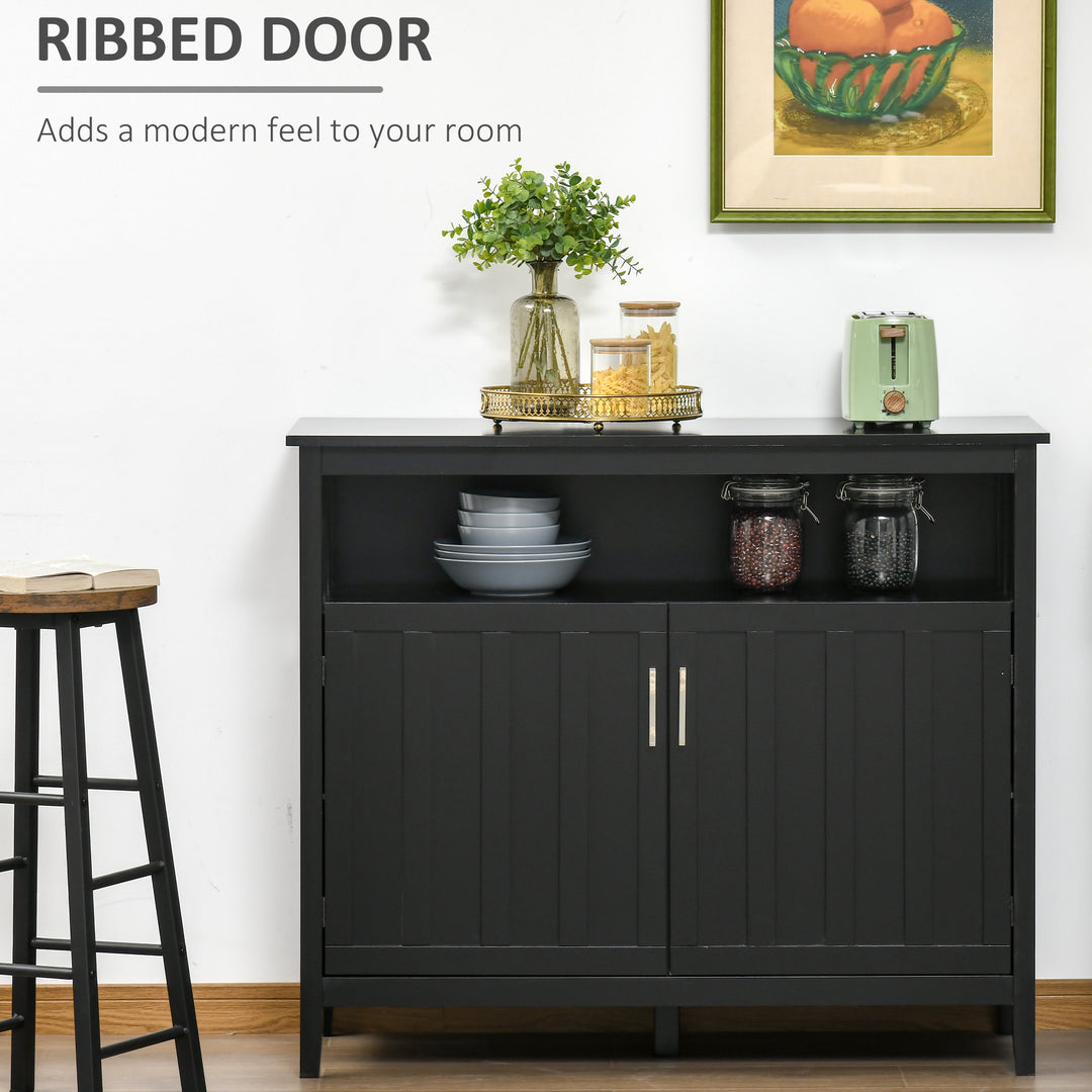 Modern Sideboard Cabinet Storage Console w/ Adjustable Shelves for Kitchen Living Room - Black