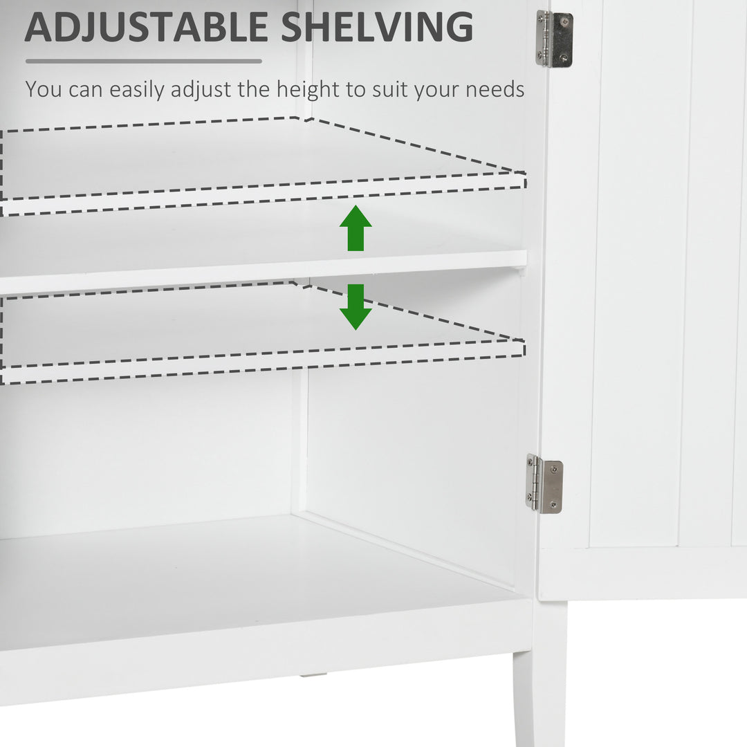Modern Sideboard Cabinet Storage Console w/ Adjustable Shelves for Kitchen Living Room - White