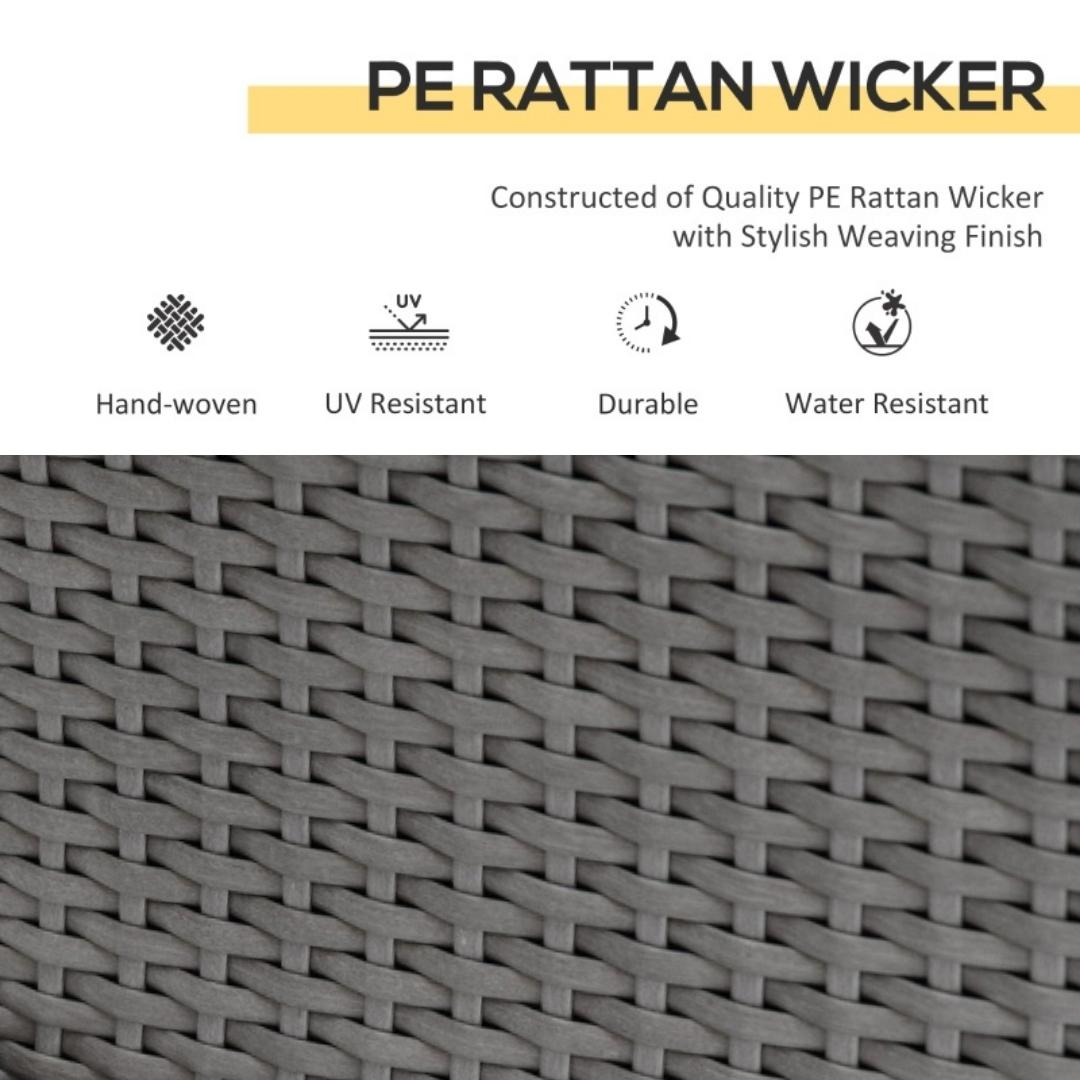3pc Premium PE Rattan Wicker Aluminum Recliner Lounge Chairs Patio Set w Cushions, Table, Grey