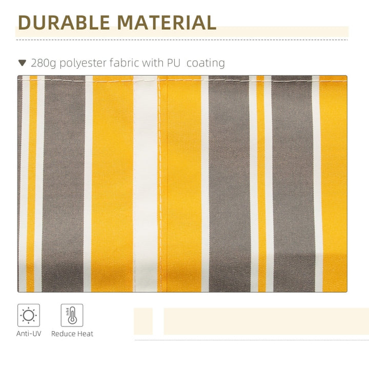 11.8 x 9.8ft Manual Retractable Awning Sun Shade Canopy Aluminum Steel for Patio - Yellow, Grey
