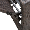 PE Rattan Wicker Outdoor Recliner Lounger Chair, Patio Tanning Beach Pool Deck Garden - DK Blue