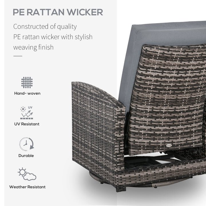 PE Rattan Wicker Outdoor Recliner Lounger Chair for Patio Tanning Beach Pool Deck Garden - Grey