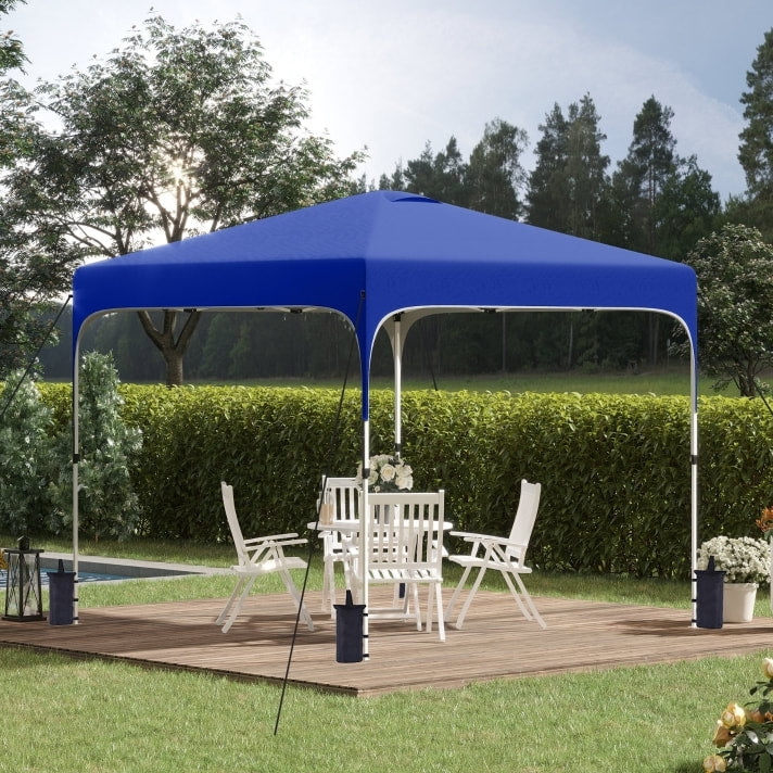 10' x 10' Portable Pop-Up Gazebo Canopy Party Tent Shelter w Carry Bag, Weight Bags, Royal Blue