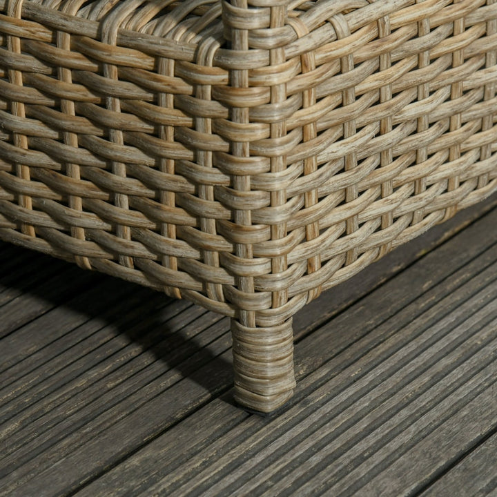 3pc Premium PE Rattan Wicker Aluminum Recliner Lounge Chairs Patio Set w Cushions, Khaki Beige