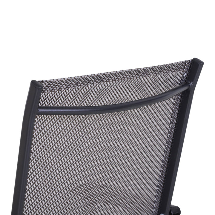 Set of 4 Folding Lounge Dining Mesh Lawn Chair Seats for Outdoor Patio Pool Deck Garden, Grey