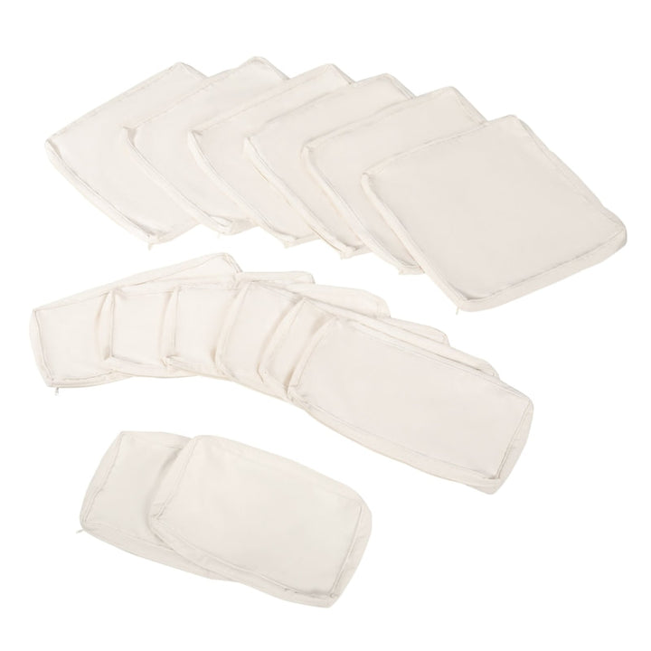 14pc Replacement Patio Cushion Covers for 7pc Sectional Furniture Set Deck Garden - Cream White