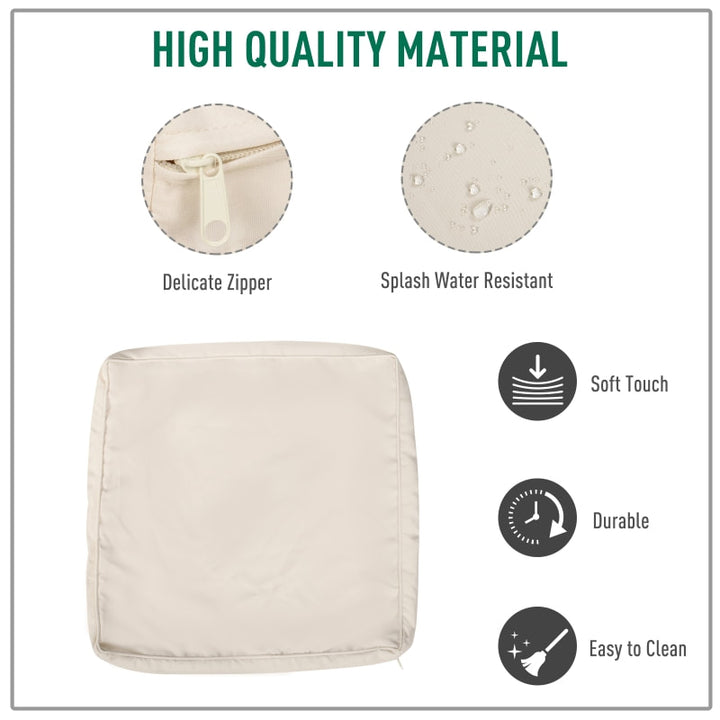 14pc Replacement Patio Cushion Covers for 7pc Sectional Furniture Set Deck Garden - Cream White
