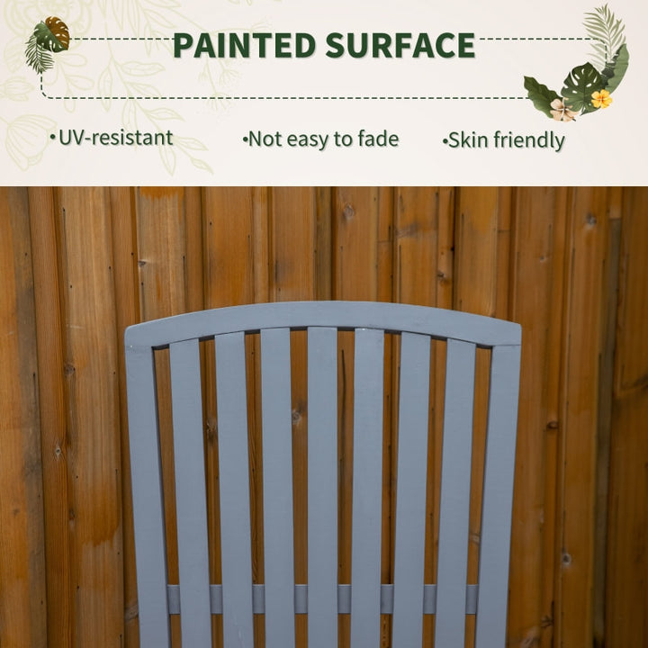 Farmhouse Poplar Wood Rocking Chair Indoor Outdoor Porch Patio Deck Garden, Fade Resistant Grey