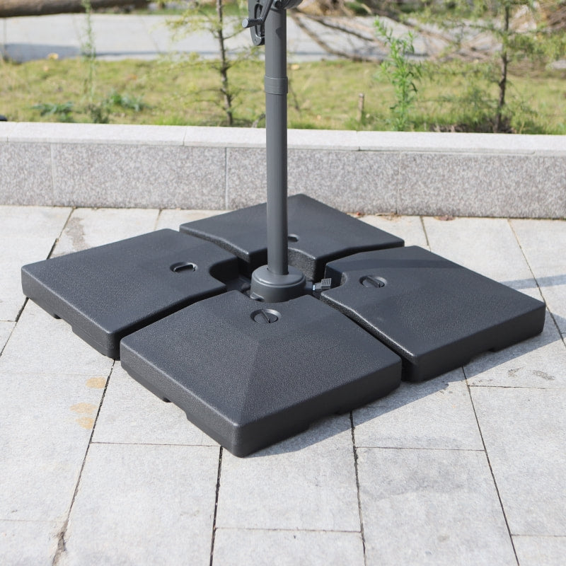 4pc, 174-356lbs Heavy Duty Umbrella Counterweight Plates for Cantilever Cross Base Stand, Black