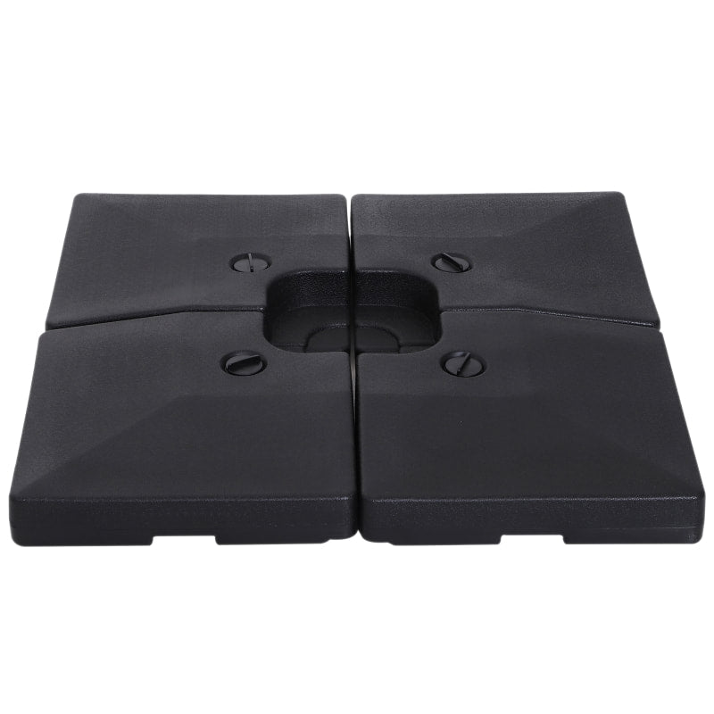 4pc, 174-356lbs Heavy Duty Umbrella Counterweight Plates for Cantilever Cross Base Stand, Black
