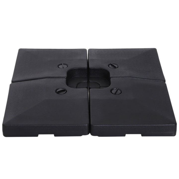 4pc, 174-356lbs Heavy Duty Umbrella Counterweight Plates for Cantilever Cross Base Stand, Black