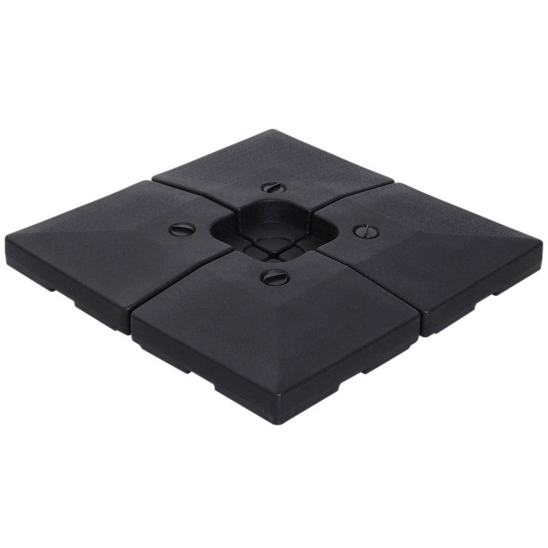 4pc, 174-356lbs Heavy Duty Umbrella Counterweight Plates for Cantilever Cross Base Stand, Black