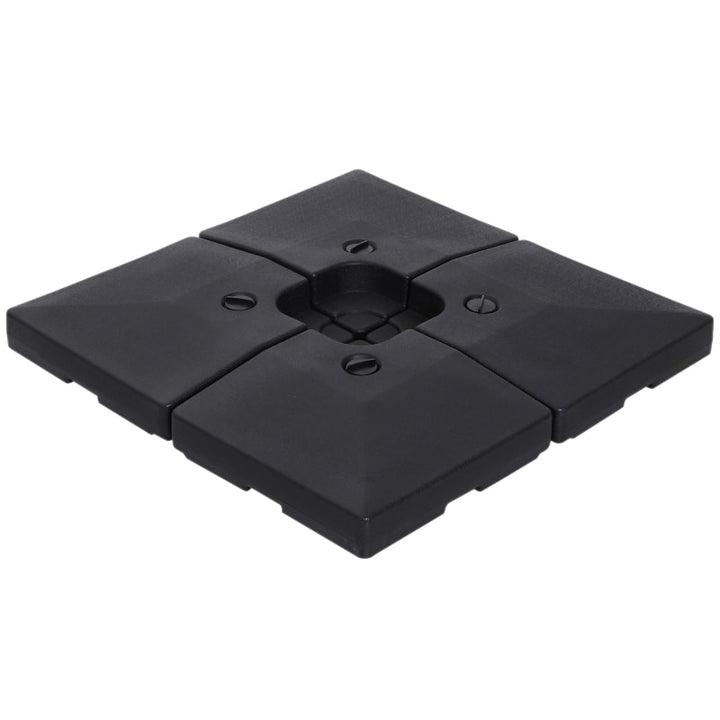 4pc, 174-356lbs Heavy Duty Umbrella Counterweight Plates for Cantilever Cross Base Stand, Black