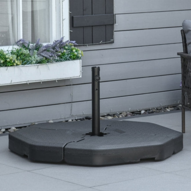 4pc, 229-308lbs Heavy Duty Umbrella Counterweight Plates for Cantilever Cross Base Stand, Black