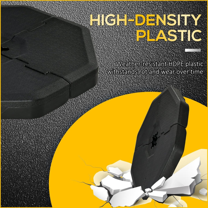4pc, 229-308lbs Heavy Duty Umbrella Counterweight Plates for Cantilever Cross Base Stand, Black