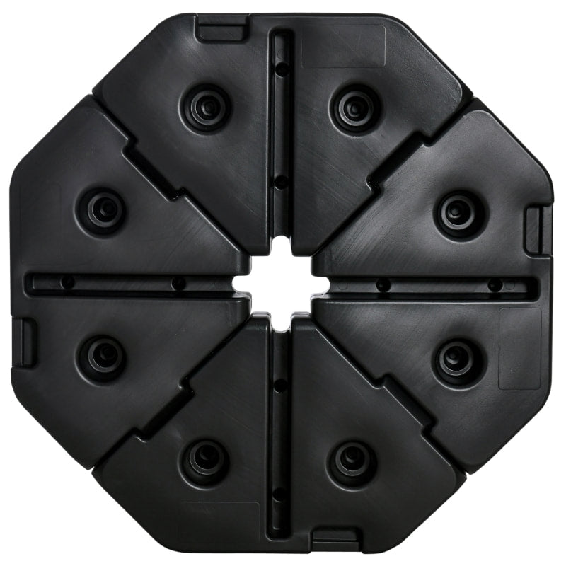 4pc, 229-308lbs Heavy Duty Umbrella Counterweight Plates for Cantilever Cross Base Stand, Black