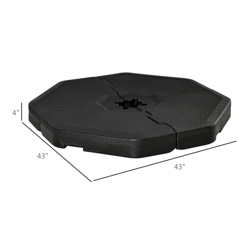 4pc, 229-308lbs Heavy Duty Umbrella Counterweight Plates for Cantilever Cross Base Stand, Black
