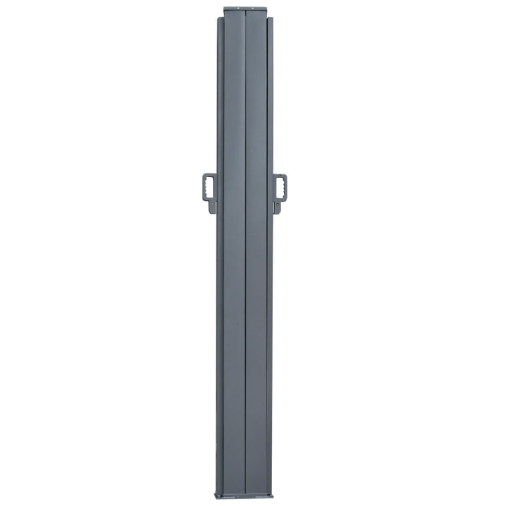 Retractable Double Side Awning Privacy Screen Divider Outdoor Deck Patio Balcony Shade, Black