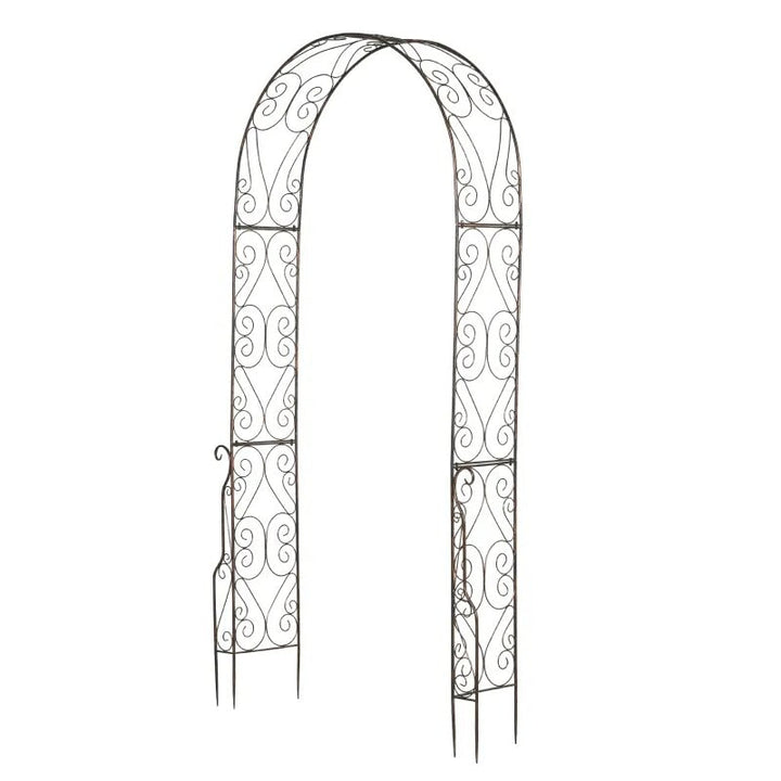 7.5ft Decorative Metal Garden Arbor Arch Pergola Trellis, Outdoor Vine Plants Wedding, Bronze