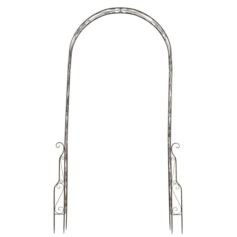 7.5ft Decorative Metal Garden Arbor Arch Pergola Trellis, Outdoor Vine Plants Wedding, Bronze