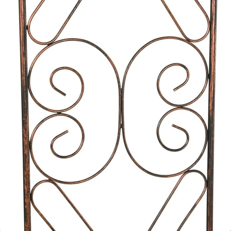 7.5ft Decorative Metal Garden Arbor Arch Pergola Trellis, Outdoor Vine Plants Wedding, Bronze