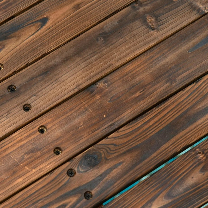 7.5ft Rustic Stained Fir Wood Garden Bridge Arc Walkway w Rails for Pond, Stream, Dark Brown