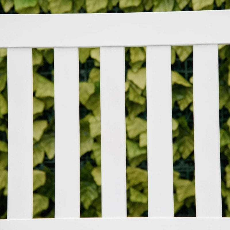 Poplar Wood 2 Seater Glider Porch Swing Bench Loveseat for Outdoor Patio Deck Garden - White