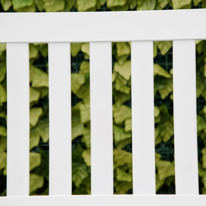 Poplar Wood 2 Seater Glider Porch Swing Bench Loveseat for Outdoor Patio Deck Garden - White