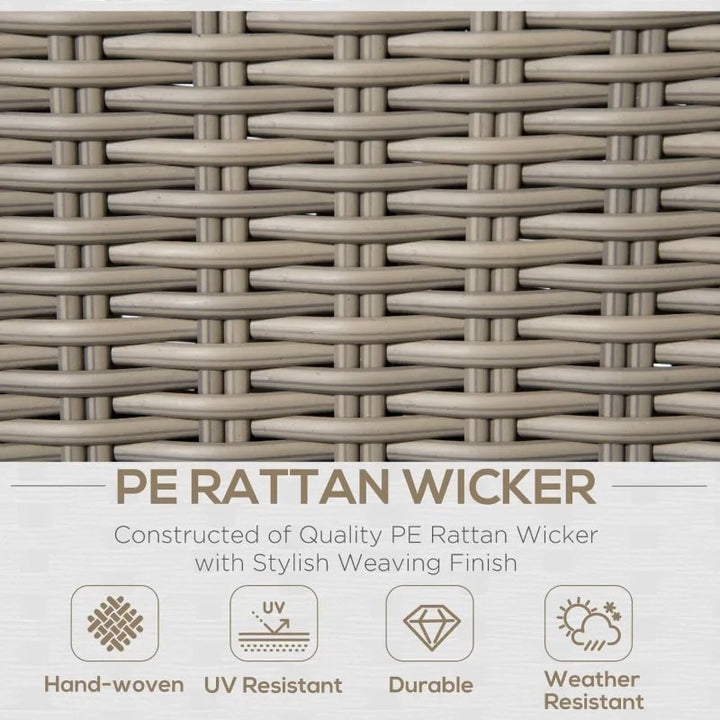 6pc Luxury PE Rattan Wicker Aluminum Conversation Loveseat Set w Footstools Outdoor Patio Beige