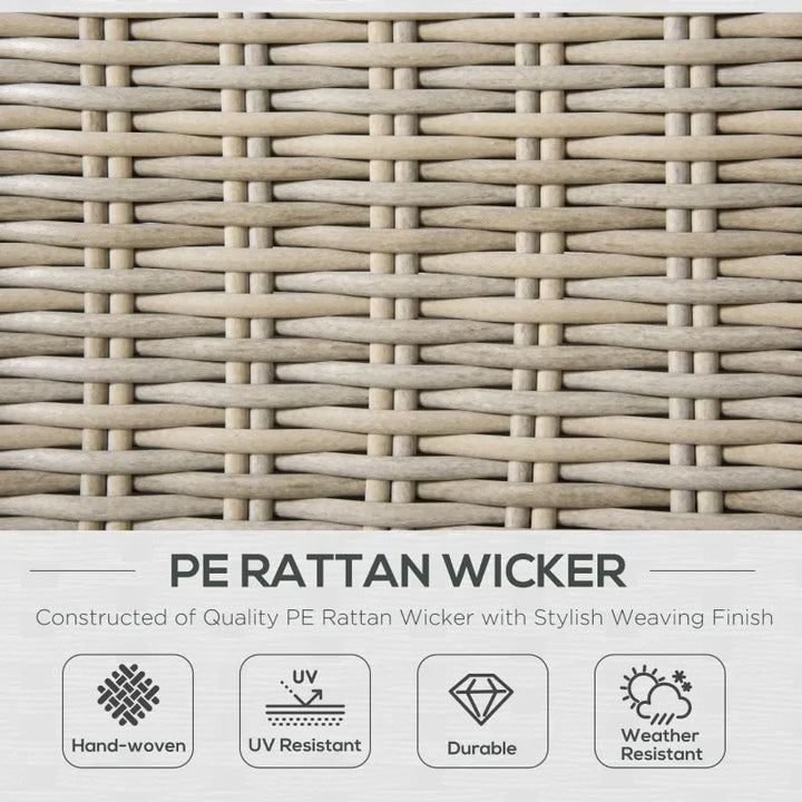 4pc PE Rattan Wicker Conversation Loveseat Furniture w Cushions, Outdoor Patio - Khaki, Beige