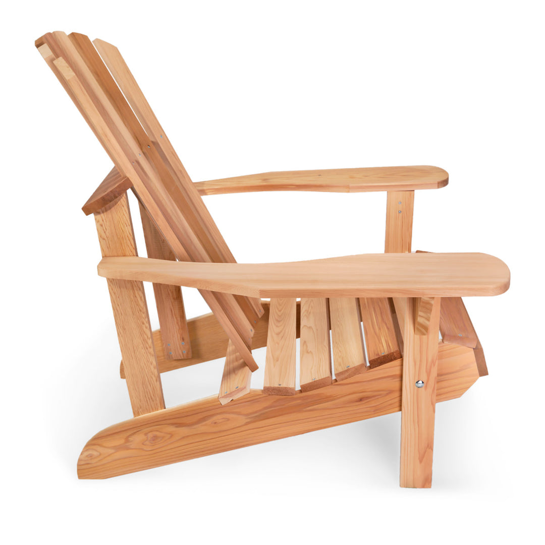 Canadian Made Muskoka Adirondack Outdoor Lounge Chair w Ottoman DIY Kit, Western Red Cedar Wood