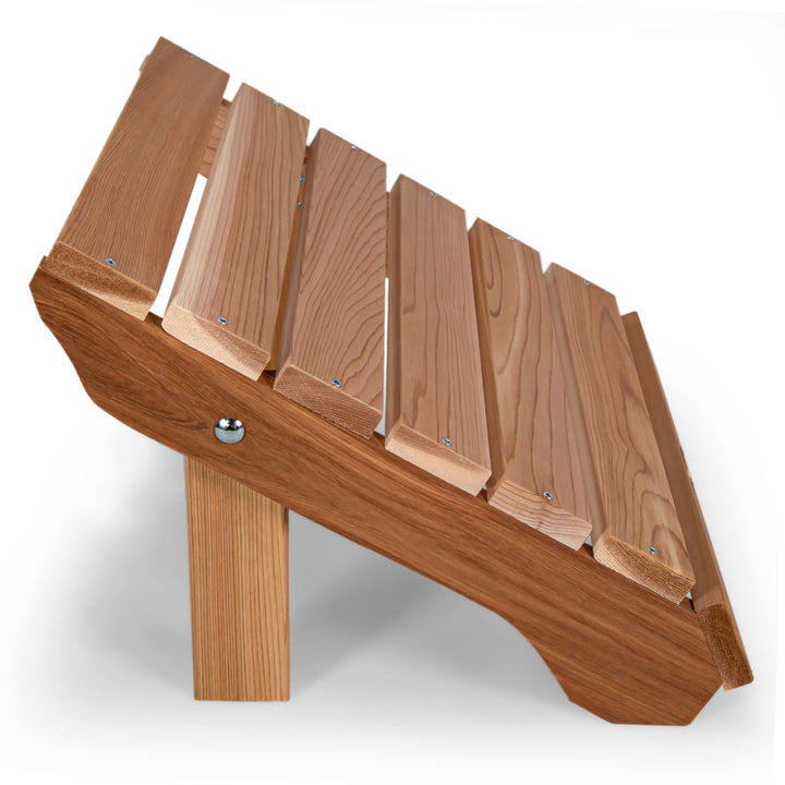 Canadian Made Muskoka Adirondack Outdoor Lounge Chair w Ottoman DIY Kit, Western Red Cedar Wood